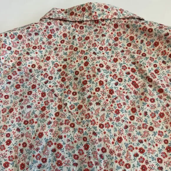 Wrangler Wrancher Shirt Women’s L Pearl Snap Western Sleeveless Floral (A0135) - Picture 7 of 7